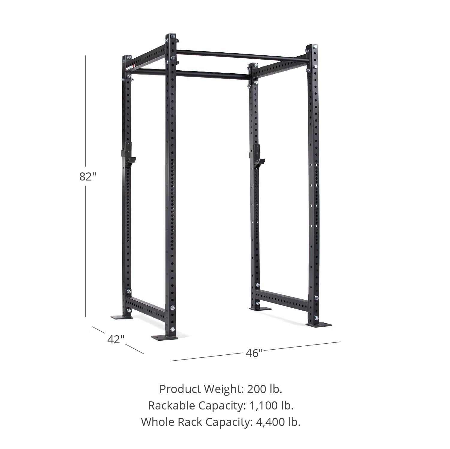 Titan Fitness T-3 Series Black Short Power Rack, 36in Depth, 1,100 LB Capacity Cage for Weightlifting and Strength Training