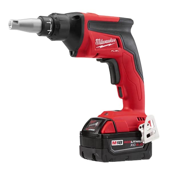 M18 FUEL 18V Lithium-Ion Brushless Cordless Drywall Screw Gun Kit with (2) 5.0Ah Batteries, Charger and Tool Bag