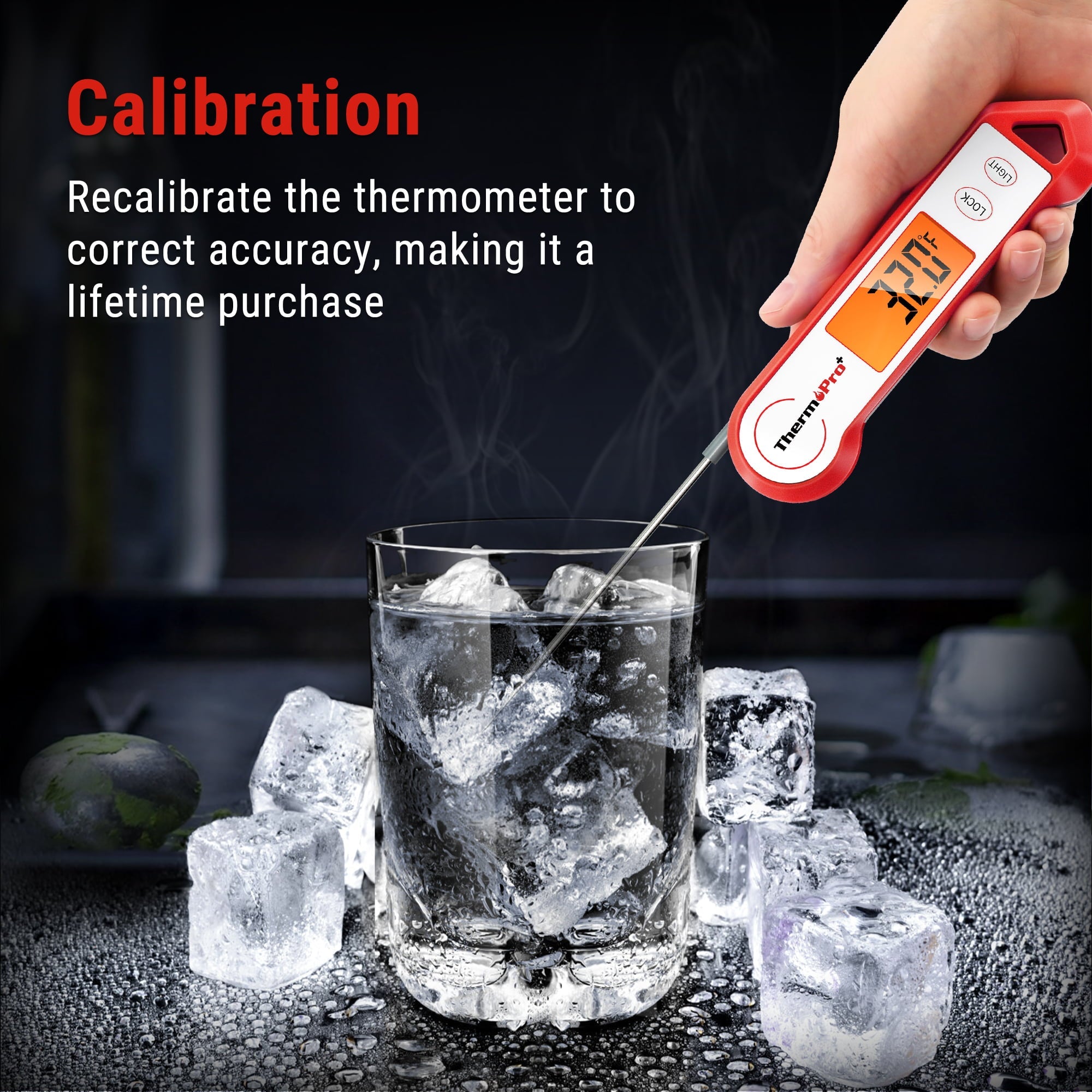 ThermoPro TP19HW Waterproof Meat Thermometer with Magnet, LED Display and Stainless Steel Probe