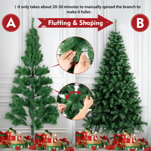 7ft Artificial Christmas Tree Decoration Holiday Festival Xmas Green w/Stand