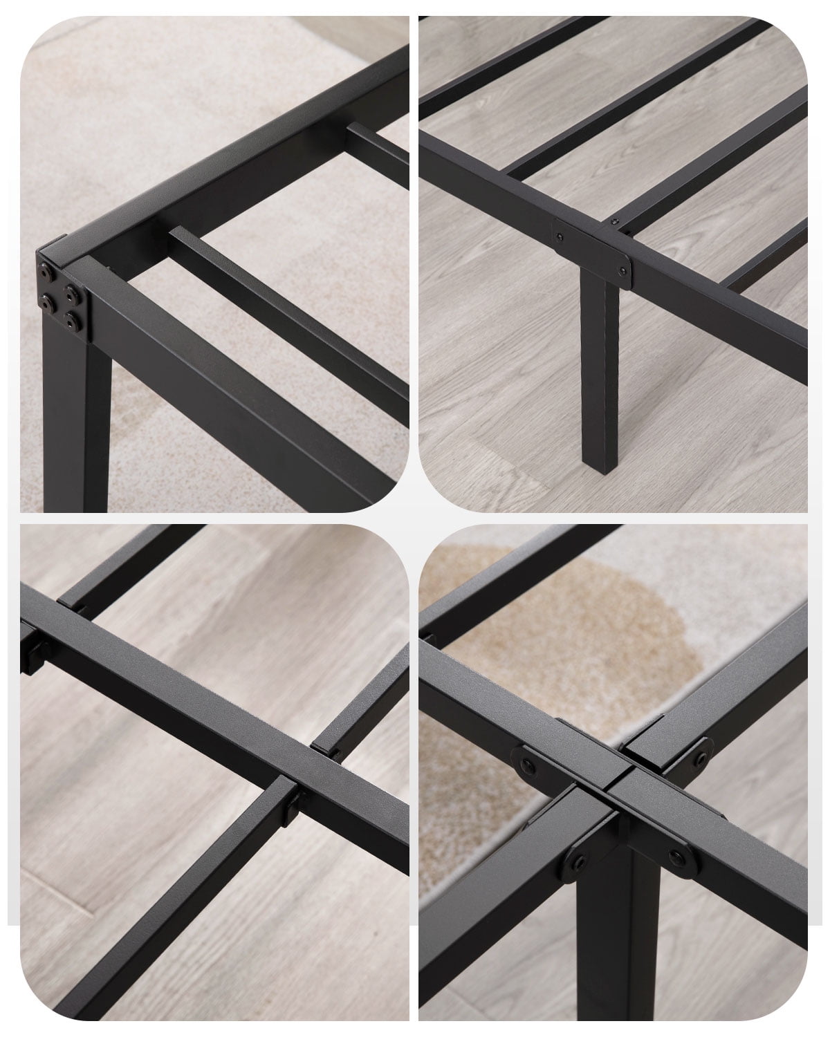 Tatago 18 Inch (H) Heavy Duty Queen Metal Bed Frame, 3500 lbs Capacity Metal Platform Bed frames Queen Size, Sturdy Steel Mattress Foundation with Storage, Non-Slip, No Noise No Box Spring Needed