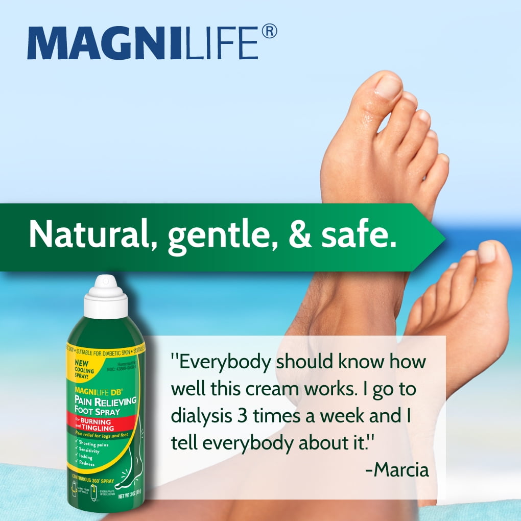 MagniLife DB Pain Relieving Foot Spray Calms Burning and Tingling, 3 oz