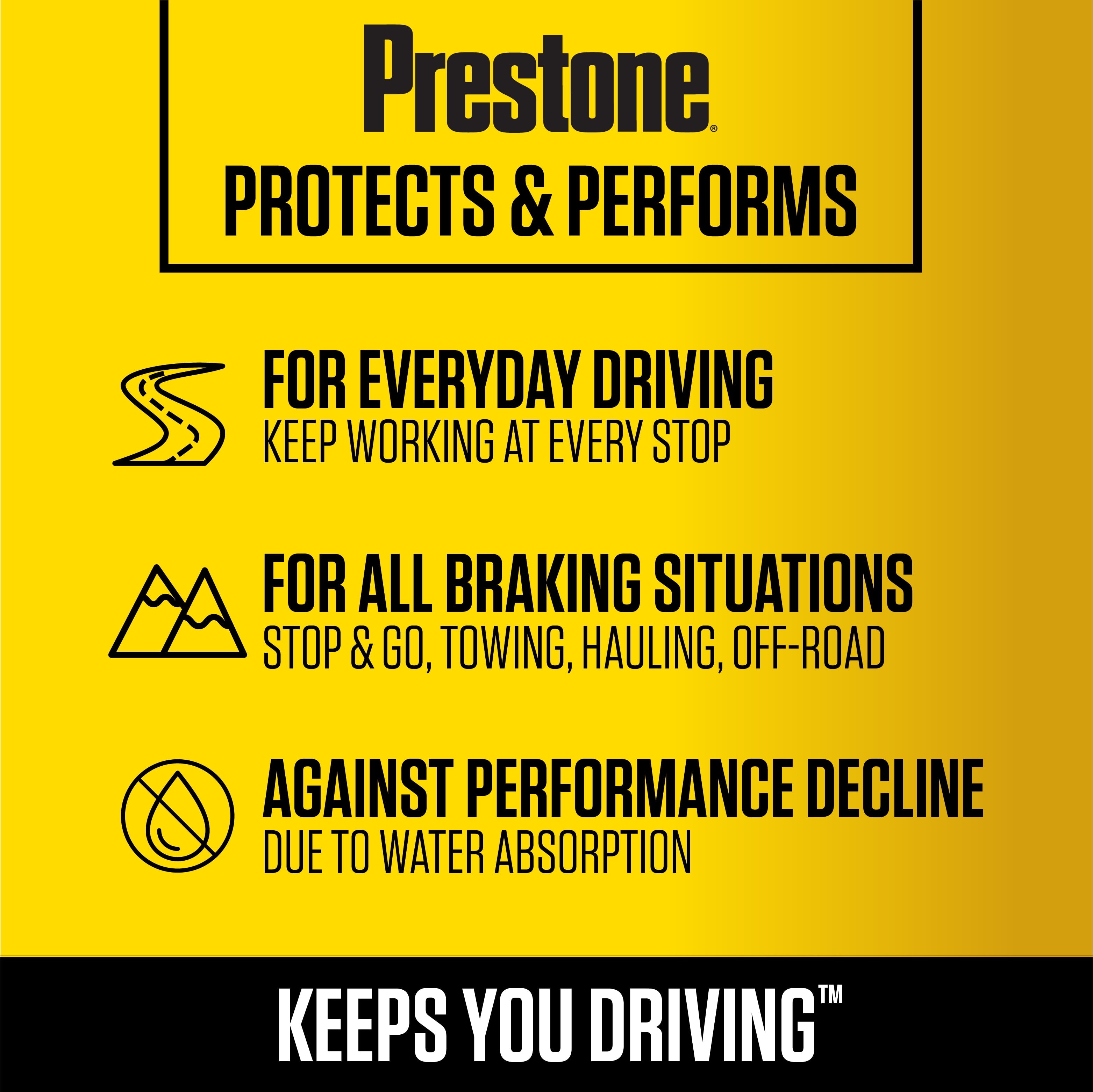 Prestone Synthetic Hi Temp DOT 3 Brake Fluid, 12OZ