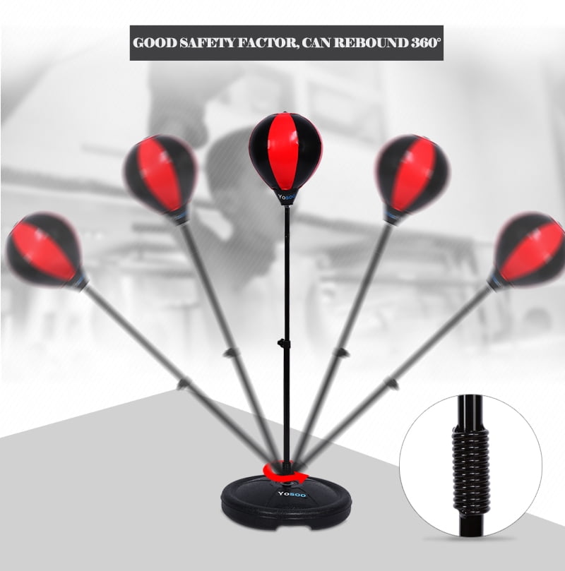 WALFRONT Adjustable Height Kids Punching Ball Bag Speed Boxing Sports Set Fighting Game With Gloves, Punching Ball, Children Boxing Set