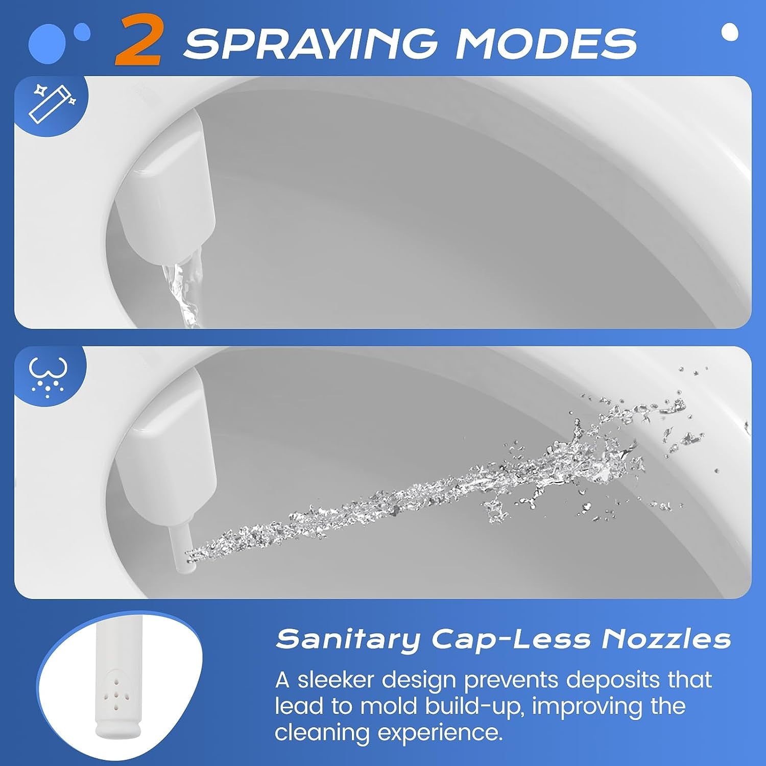 SAMODRA Ultra-Slim Non-Electric Minimalist Bidet Attachment with Self Cleaning Dual Nozzle