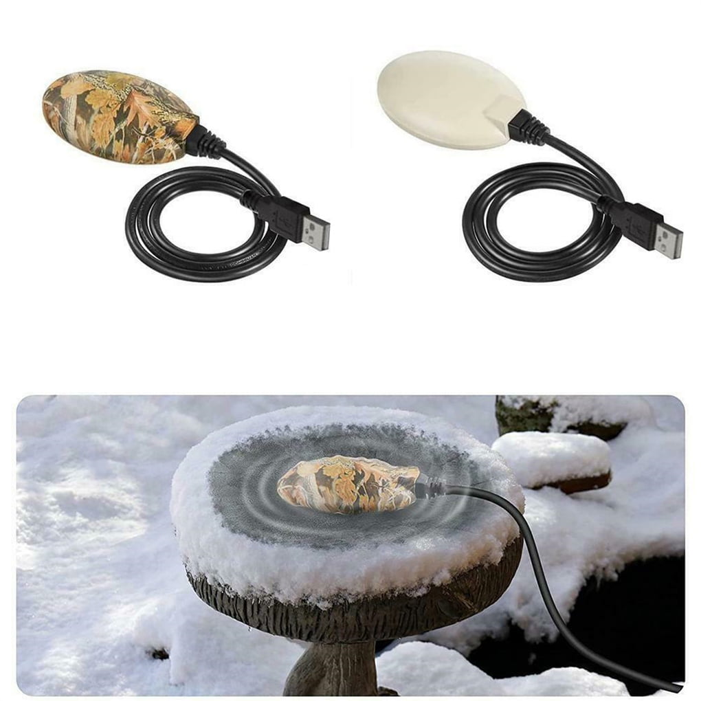 DTOWER Birdbath Deicer Chicken Waterer Fountain Heater Automatic Patio Small Drinker Warmer Winter Farmhouse Garden Household