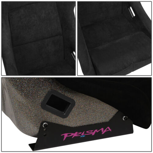 NRG FRP-302BK-ULTR<wbr/>A Prisma Fixed Back Fiberglass Bucket Racing Seat Alcantara