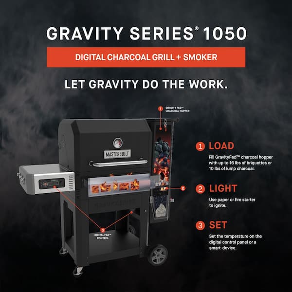 Gravity Series? 1050 Digital WiFi Charcoal Grill and Smoker in Black