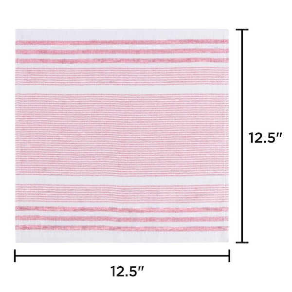 Multi-Color Farmhouse Stripe Weave Cotton Kitchen Dish Cloth Set (16-Pieces)