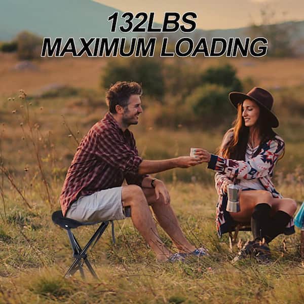 Black Tripod Folding Camping Stool for Outdoor Activities