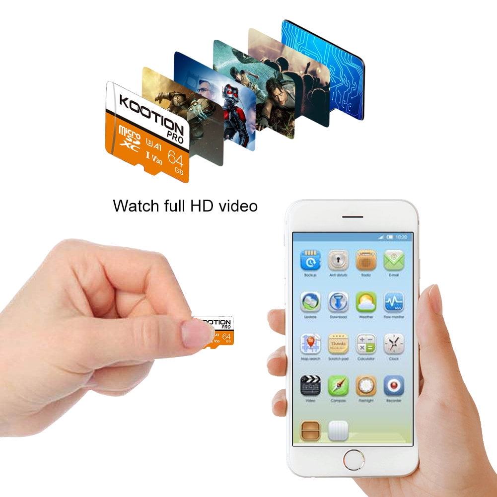 KOOTION 5 Pack 64 GB Micro SD Cards TF Card SDXC U3 Memory Cards High Speed microSD Card for Phone Security Camera
