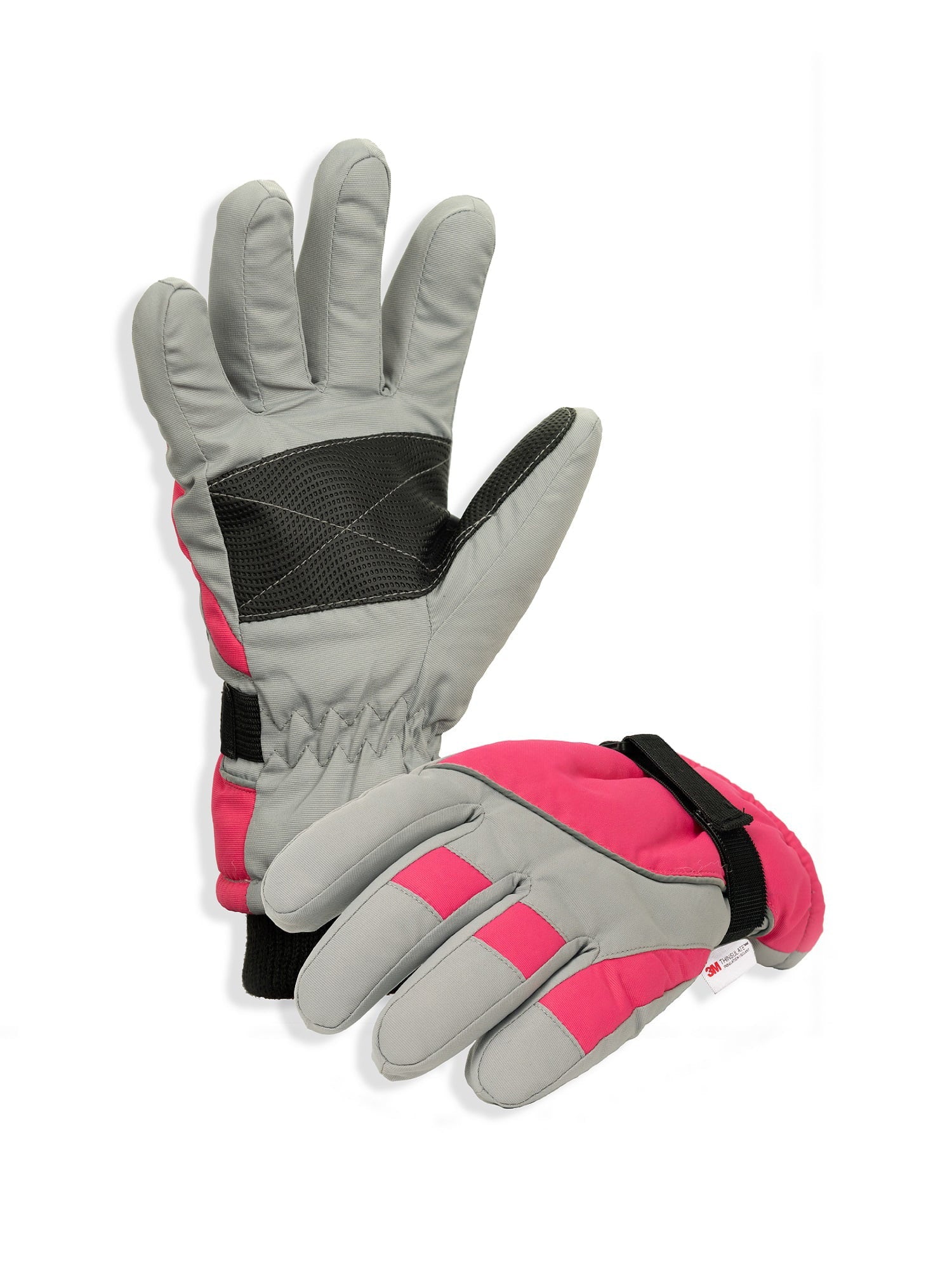 SK1010, Girls Premium Ski Gloves with Reflective Strip, Anti-Slip Grip, Thinsulate Lined, Water Repellent