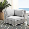 Modway Conway Sunbrella® Outdoor Patio Wicker Rattan Corner Chair in Light Gray Gray