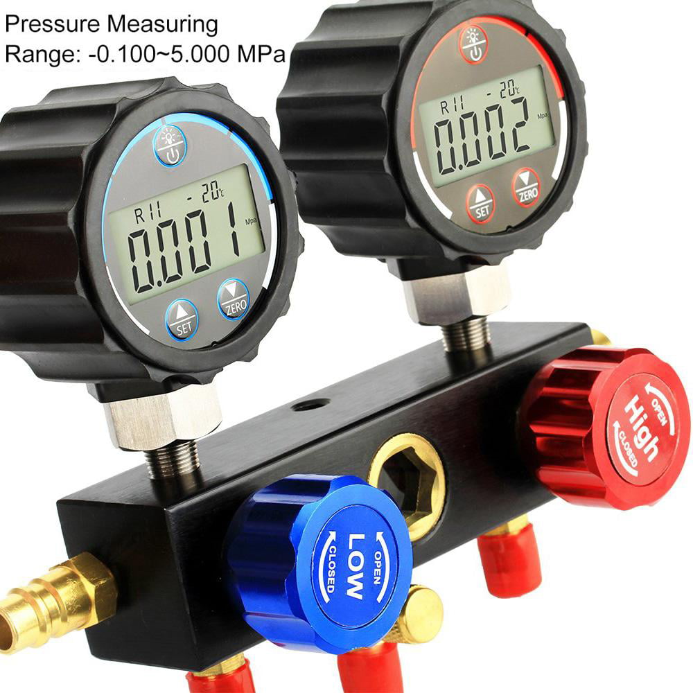 Elitech DMG-1 Digital AC Manifold Gauge Set with R410a Adapter