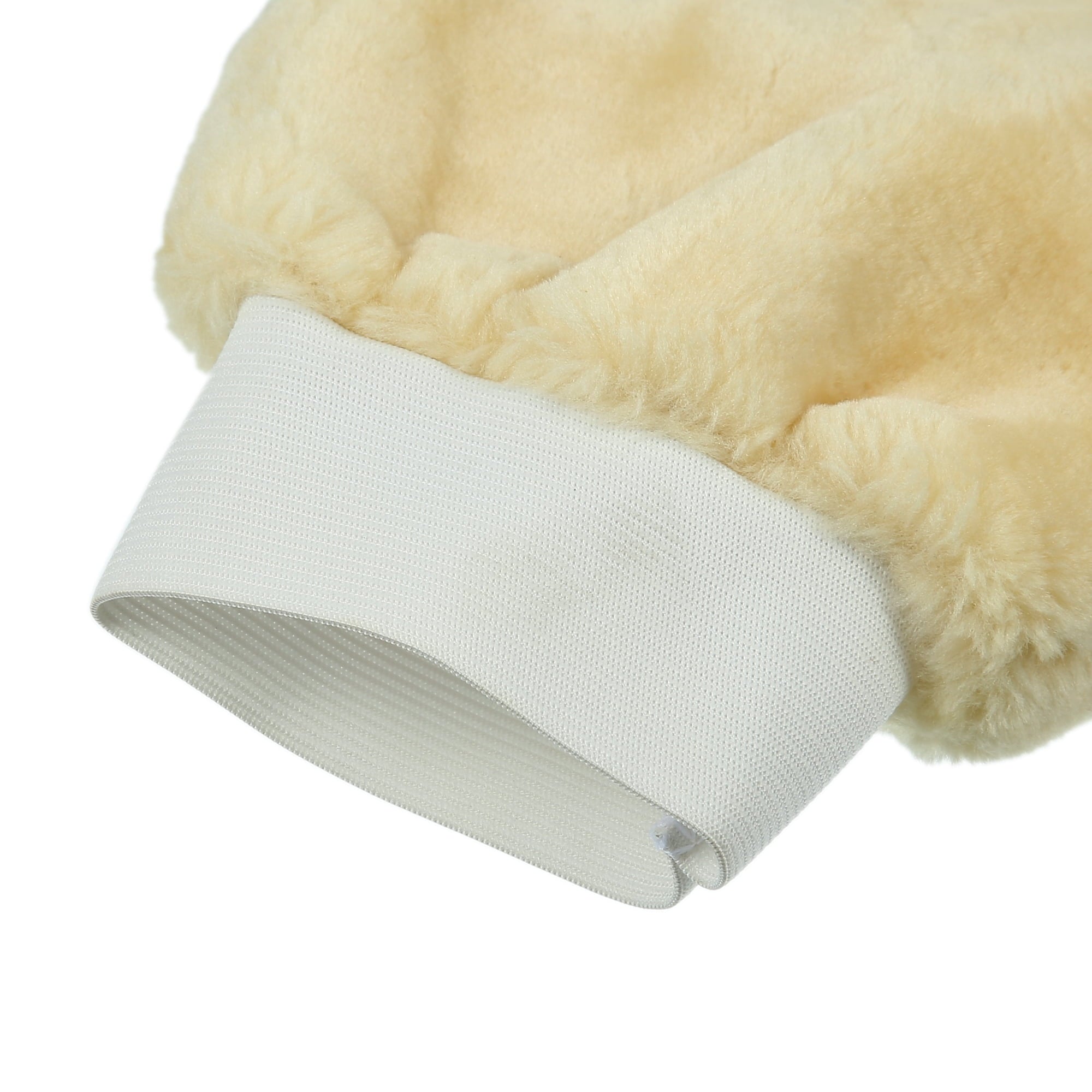 Multi-use Beige Faux Wool Vehicle Washing Waxing Mitt Cleaning Glove