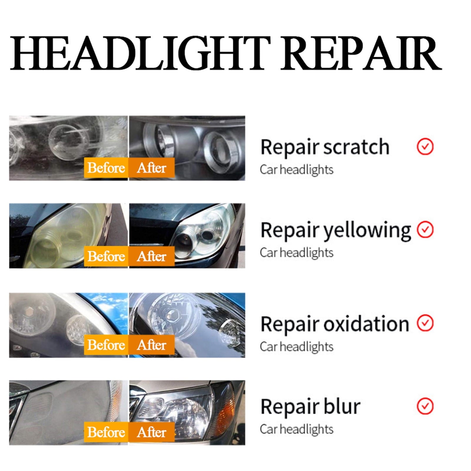 Vntub Clearance Headlight Renewals Polish Car Repair Kit Headlight Repair Liquid Cleaning 20ML
