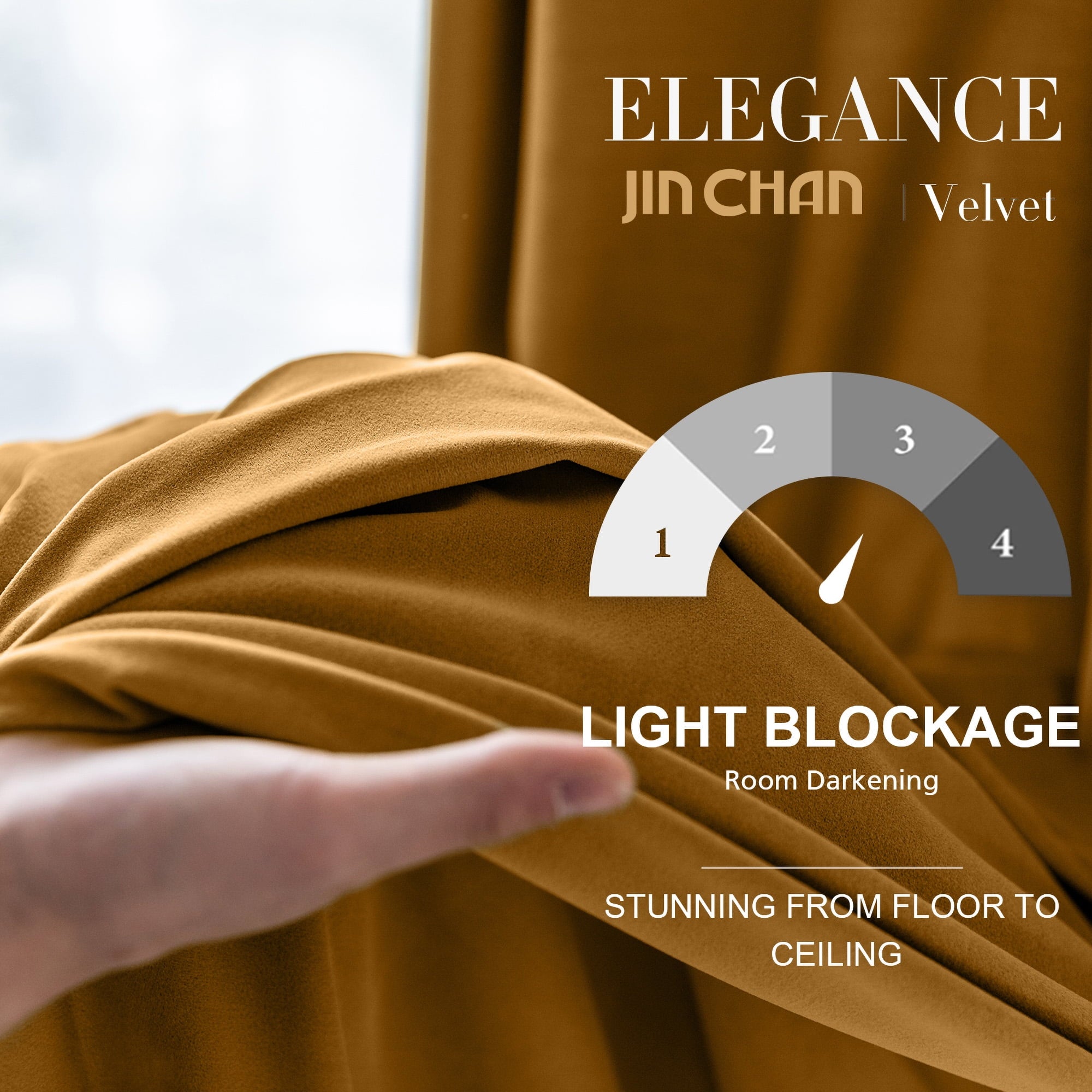 Curtainking Velvet Blackout Curtains 84 inches Length Thermal Insulated Soft Drapes for Bedroom Living Room Rod Pocket Window Curtains 2 Panels Glod Brown