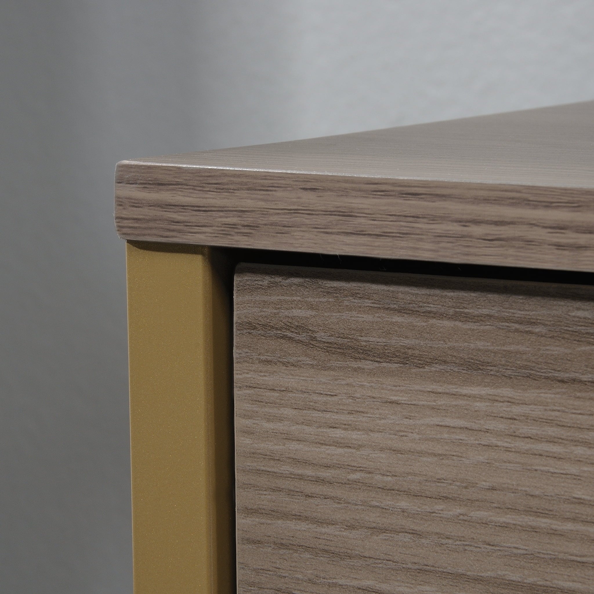 Sauder 426429 International Lux Single Pedestal Desk, Diamond Ash Finish