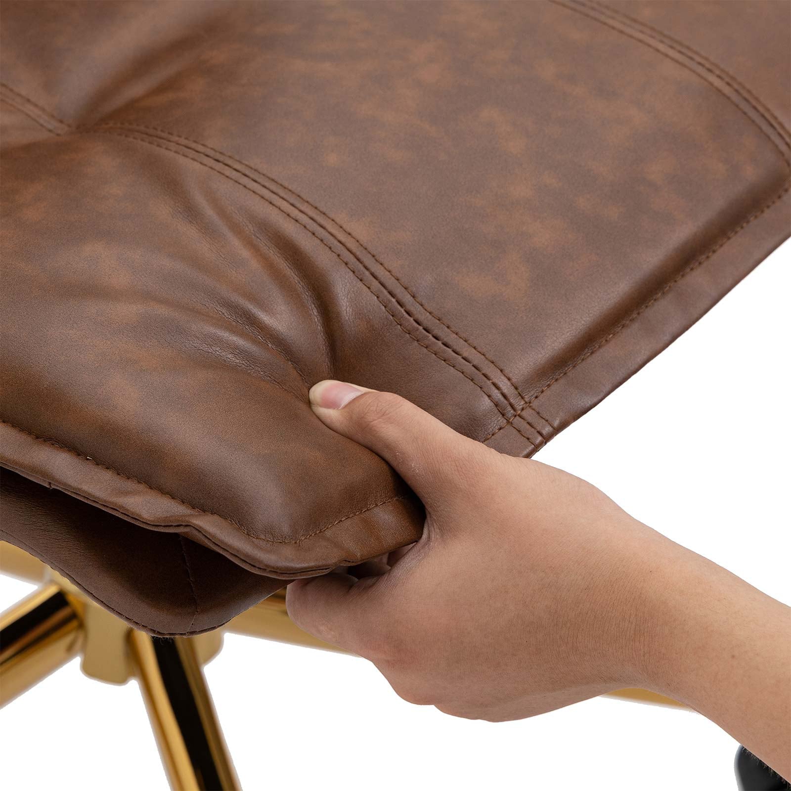 MOJAY PU Leather Ergonomic Executive Office Desk Chair, Brown