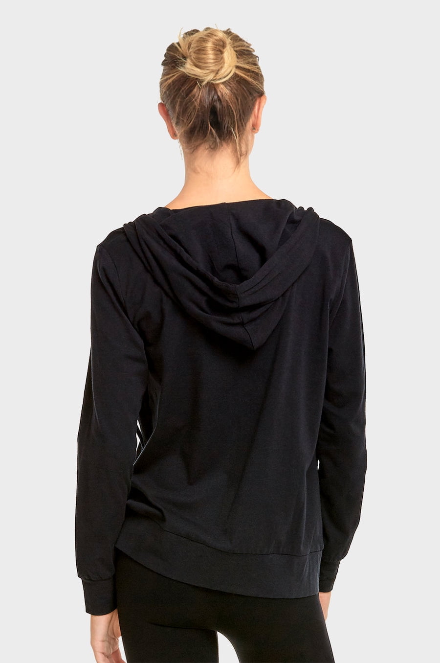 Sofra Women's Lightweight Cotton Blend Long Sleeve Zip Up Thin Hoodie Jacket