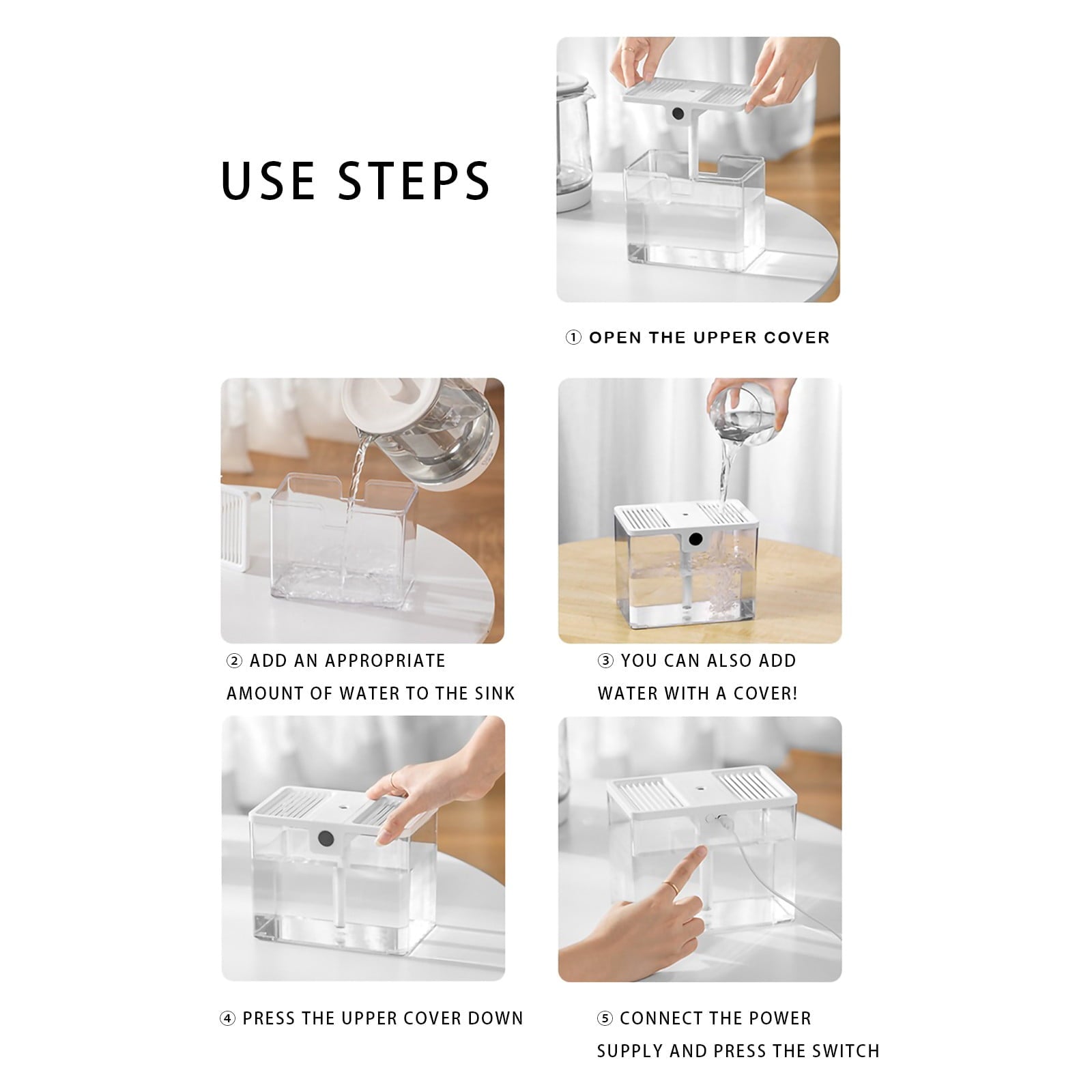 Wioihee USB Household Humidification Large Capacity Bedroom Spray Humidifier 1500ML