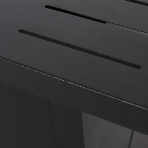 Haraldson Black Rectangular Metal Fire Pit