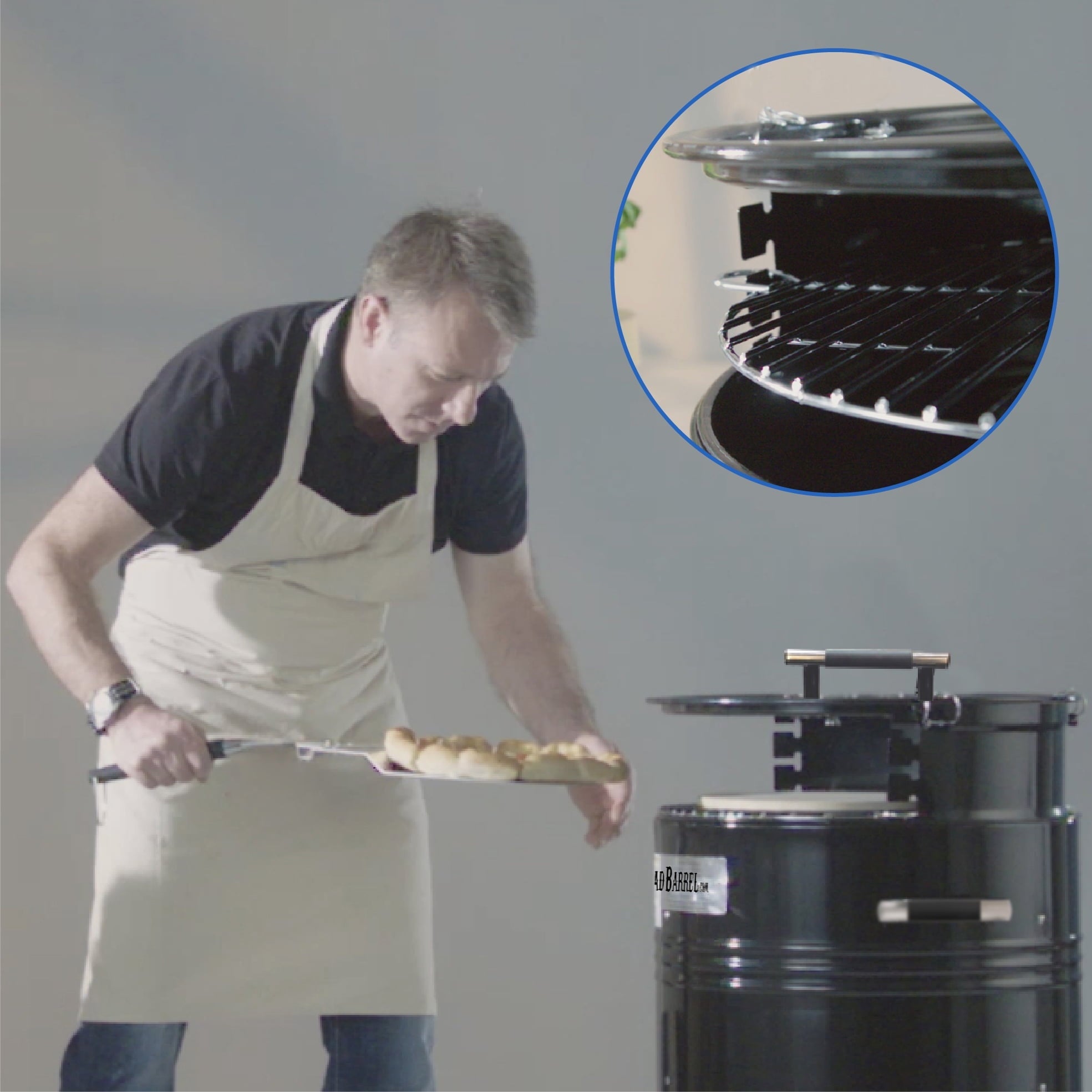 Big Bad Barrel BBQ Smoker Grill 5 in 1 Barrel can be used as a Smoker, Grill, Pizza Oven, Table and Fire Pit