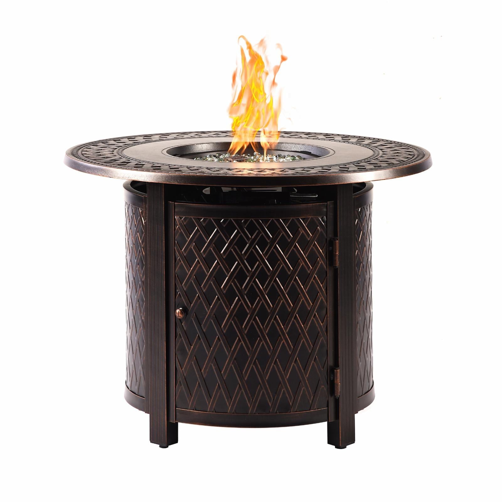 Oakland Living Ritz 34 in. Round Propane Fire Pit Table - Copper