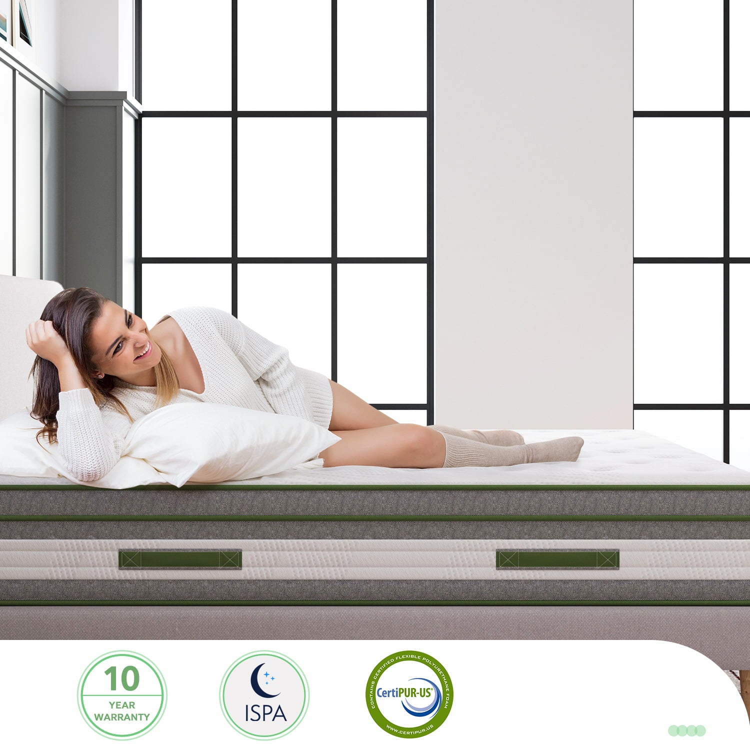 12 inch Queen Mattresses, Pocket Spring Hybrid Mattress with Gel Memory Foam for Cool Sleep