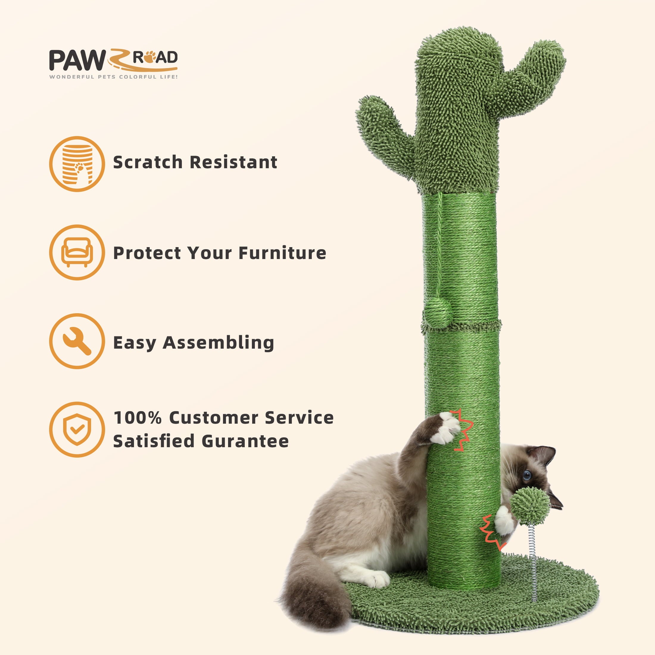 PAWZ Road Large Cat Scratching Post 33.5