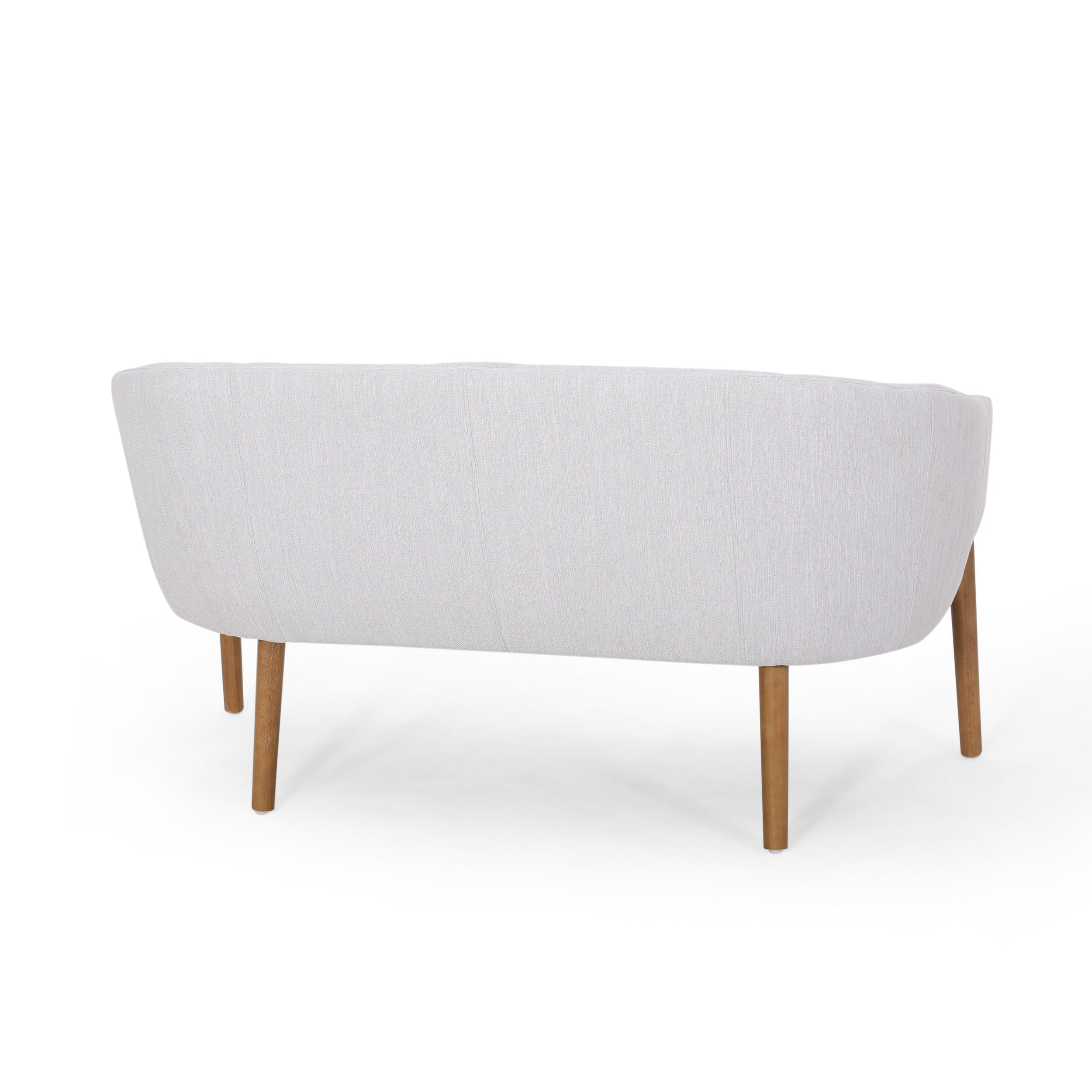 Noble House Nickolas Channel Stitch Fabric Loveseat, Mity Gray