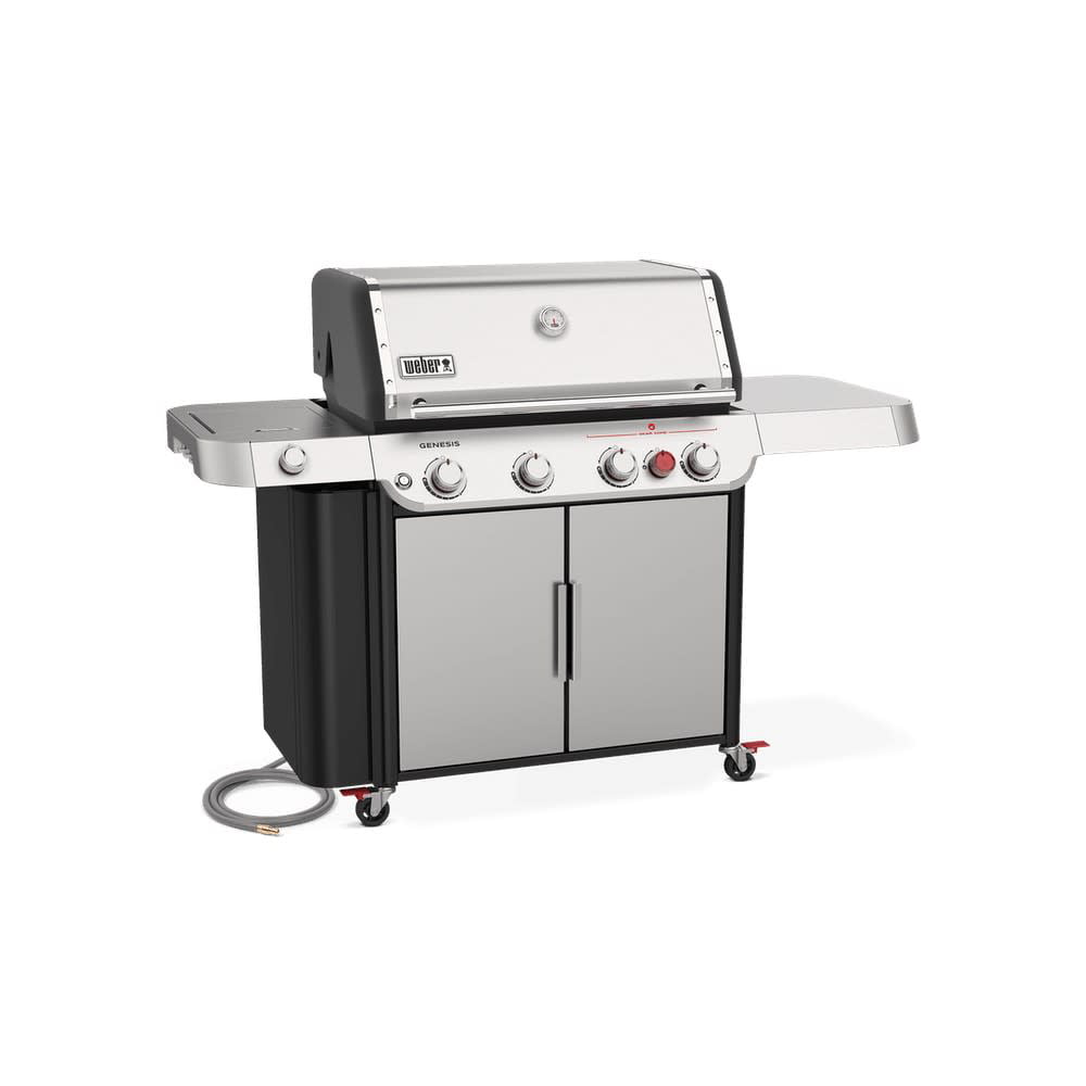 Weber Genesis S-435 4-Burner Natural Gas Grill in Stainless Steel with Side Burner