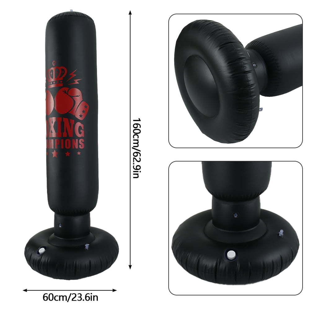 EUWBSSR Heavy Padded Adult Professional Punching Bag,160cm Punching Bag,Freestanding Cup Column Sandbag with Free Standing Air Pump, Kickboxing Practice, Karate