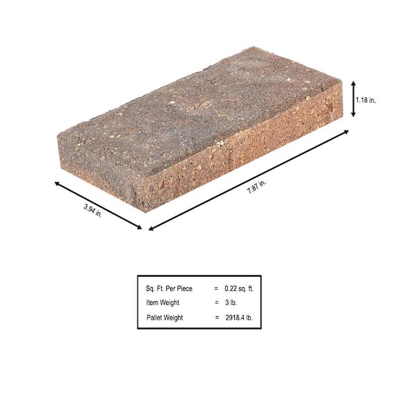 Milano Small 7.75 in. x 4 in. x 1.25 in. Amelia Blend Concrete Paver (960 Pcs. / 207 Sq. ft. / Pallet)
