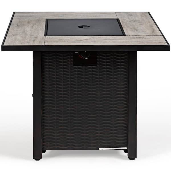 30 in. Gas Fire Table 50,000 BTU Square Propane Fire Pit Table Patio Yard