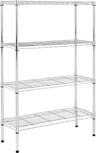 3-Shelf Adjustable, Heavy Duty Storage Shelving Unit 250 lbs, Chrome