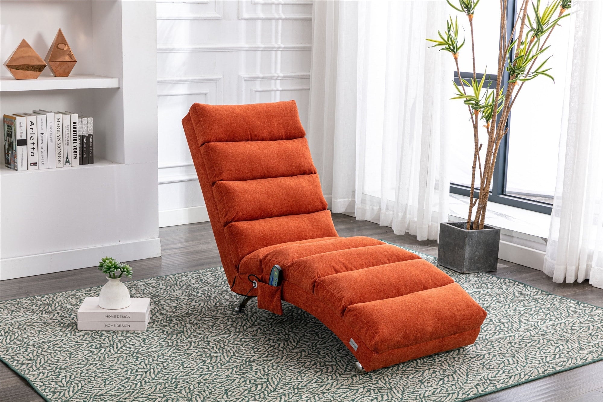 ikayaa Linen Chaise Indoor Chair, Modern Long Lounger for Office or Living Room