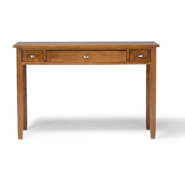 Warm Shaker Solid Wood Transitional 48 in. Wide Writing Office Desk in Light Golden Brown