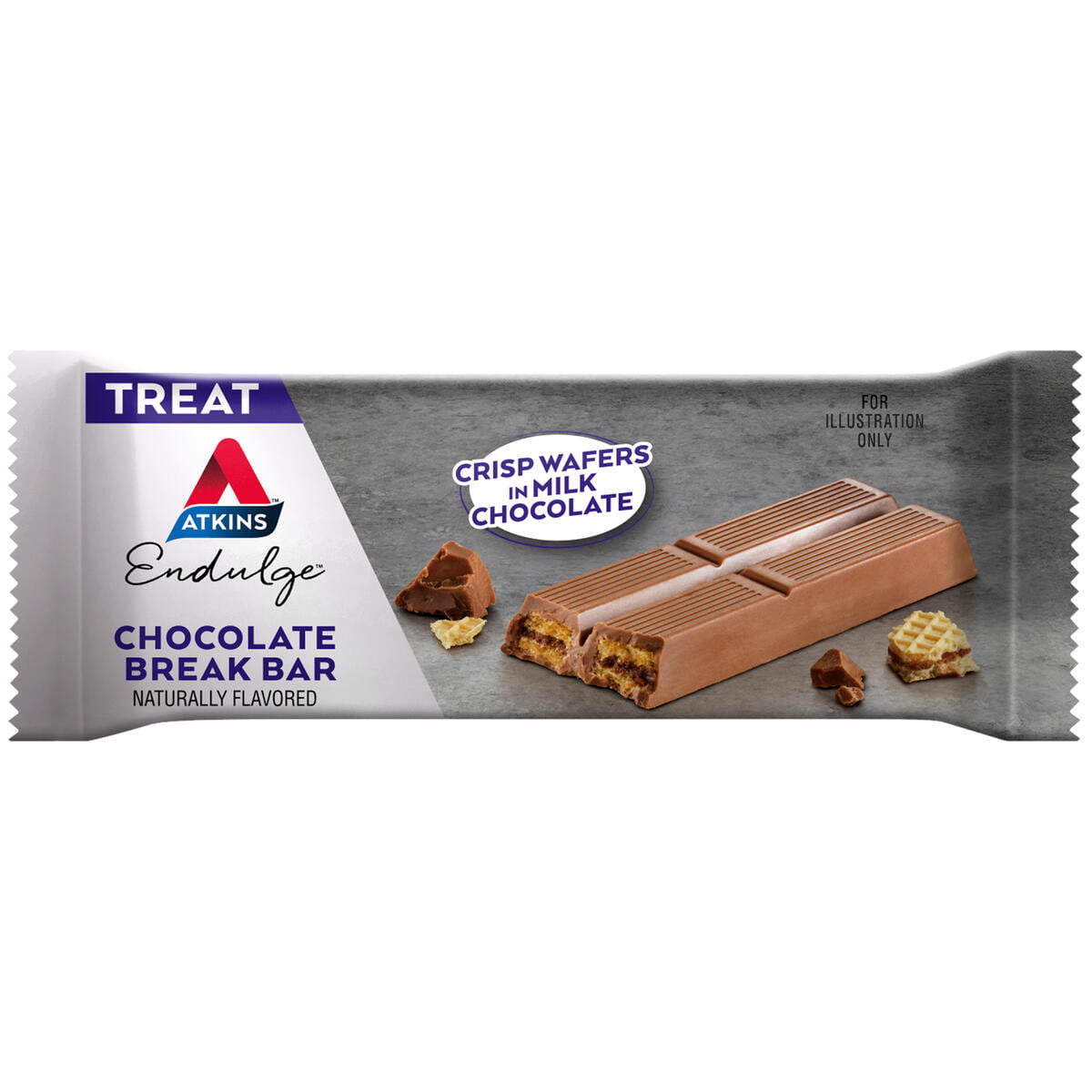 Atkins Endulge Treat, Chocolate Break Bar, Keto Friendly, 6 Ct