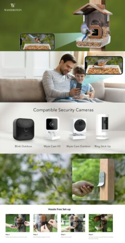 Wasserstein Bird Feeder Smart Camera Case Compatible with Ring, Blink & Wyze Cam