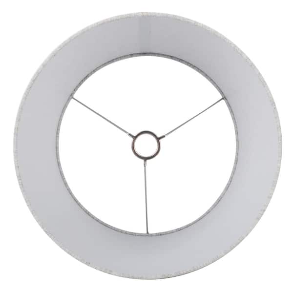 Mix and Match 14 in. Dia x 10 in. H Textured Taupe Linen Blend Drum Table Lamp Shade