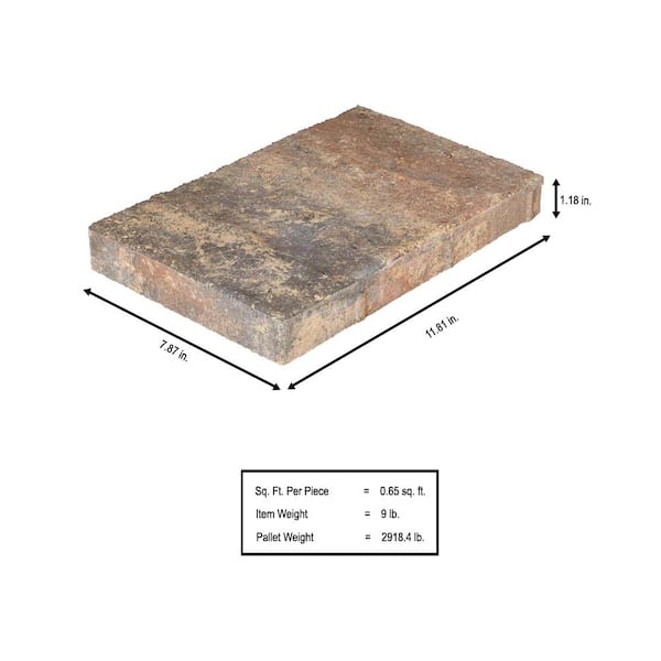 Milano Large 11.75 in. x 7.75 in. x 1.25 in. Ashley River Blend Concrete Paver (320 Pcs. / 207 Sq. ft. / Pallet)