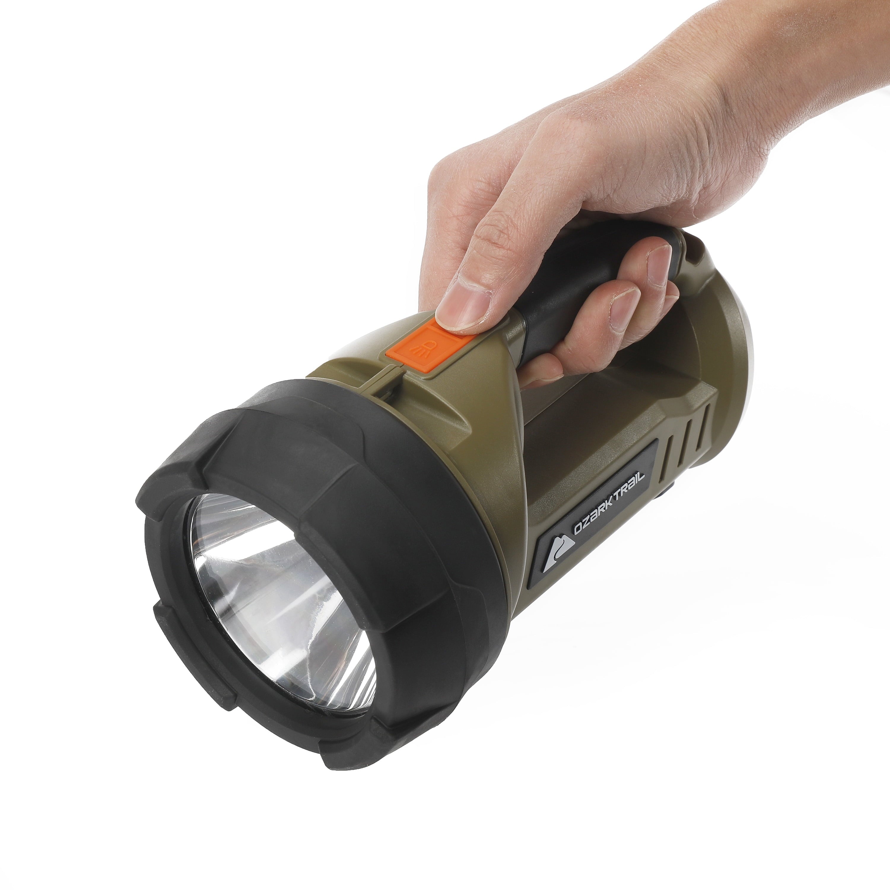 Ozark Trail 2000 Lumen Dual Source LED Rechargeable Spotlight with 5000 mAh Power Bank, Olive