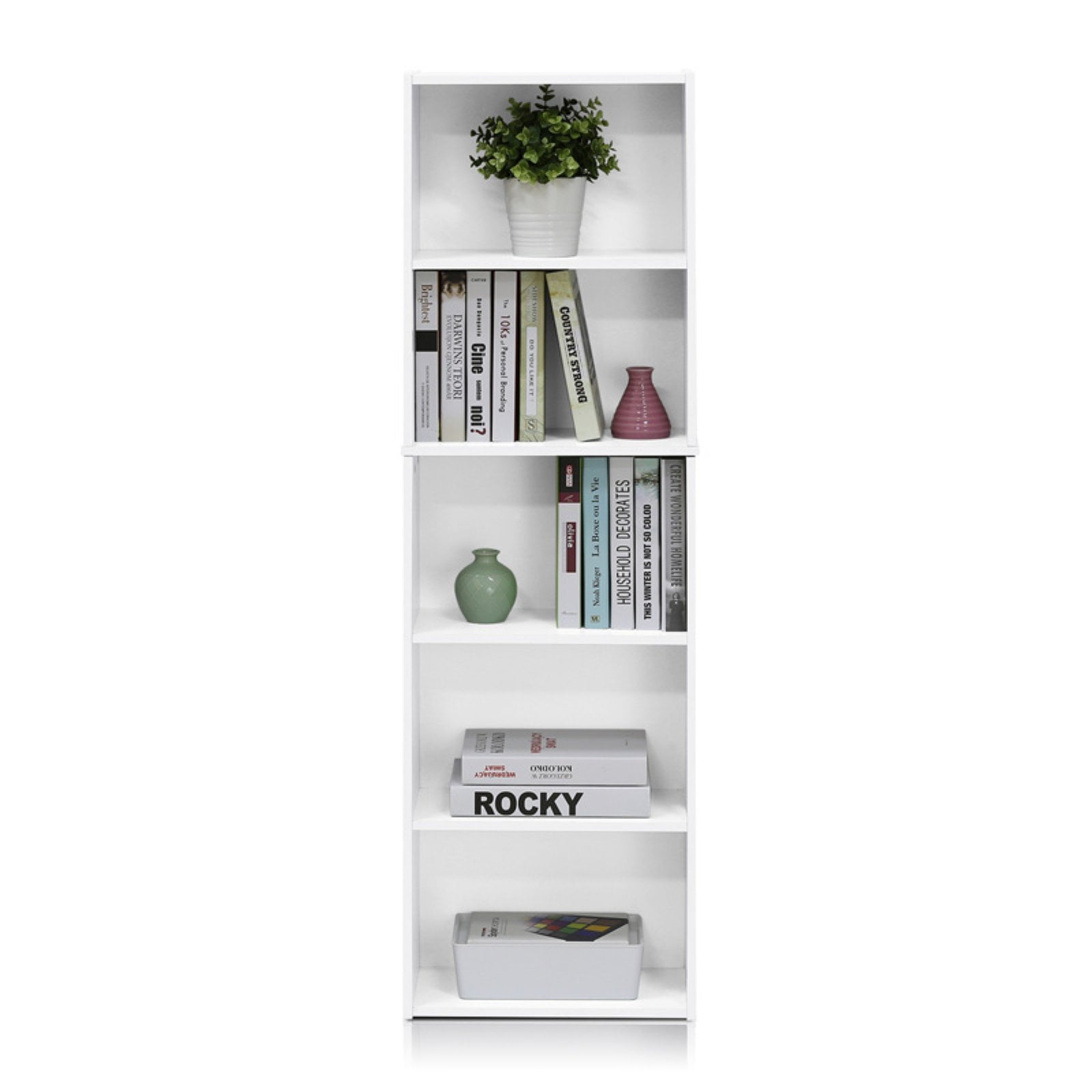 Furinno 5 Tier Reversible Open Shelf Bookcase