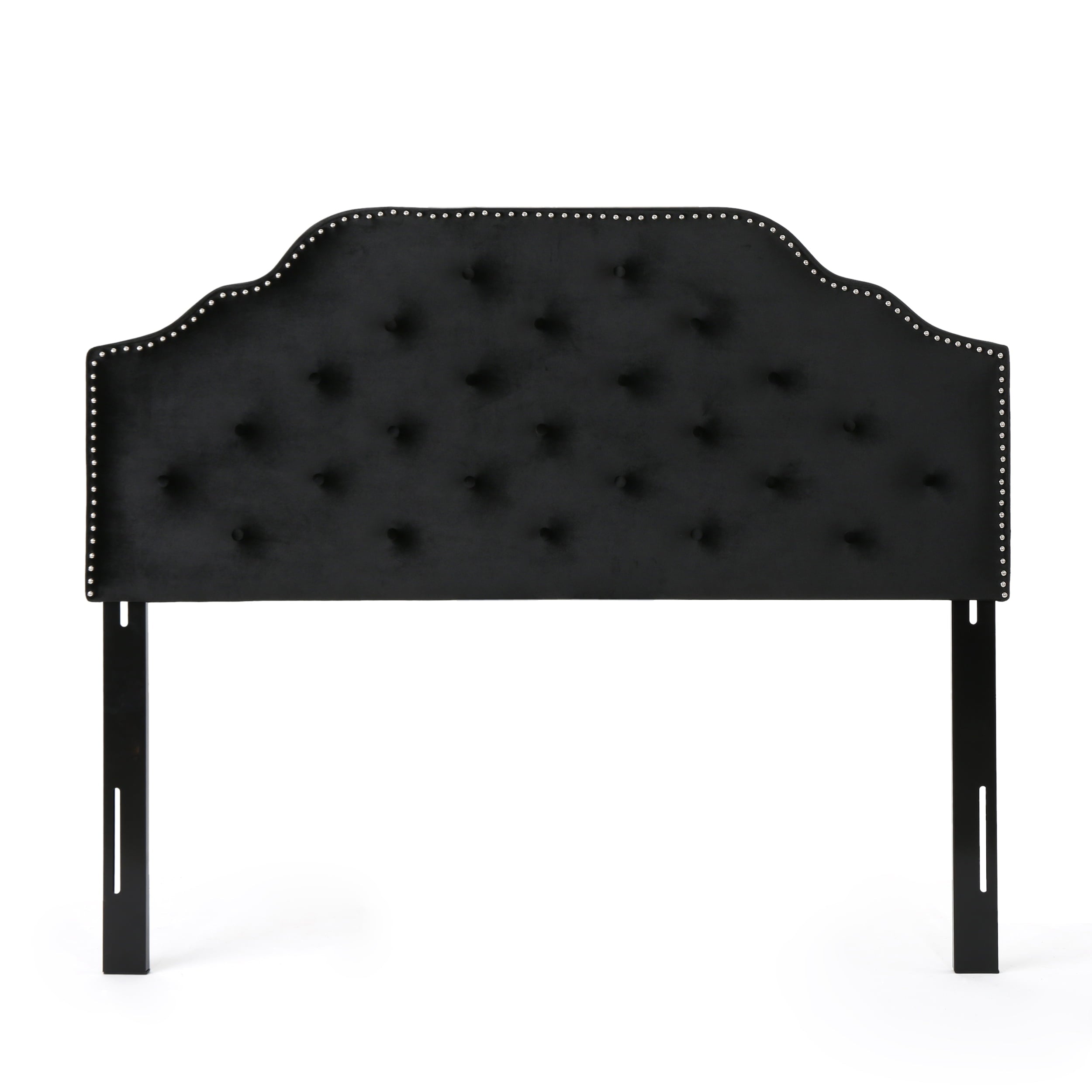 Noble House Miller Velvet Queen/Full Headboard, Black