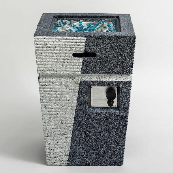 Light Grey-Blue Concrete Outdoor Fire Pit Table Propane Fire Pit Patio Gas Fire pit