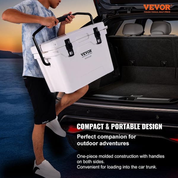 Insulated Portable Cooler, 25 qt. Holds 25 Cans, Ice Retention Hard Cooler with Heavy Duty Handle, Ice Chest Lunch Box