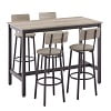 5 Piece Dining Set, Modern Dining Table and Chairs Set for 4, Kitchen Counter Height Dining Table Set with 4 Upholstered Chairs, for Small Space, Breakfast Nook, D7157
