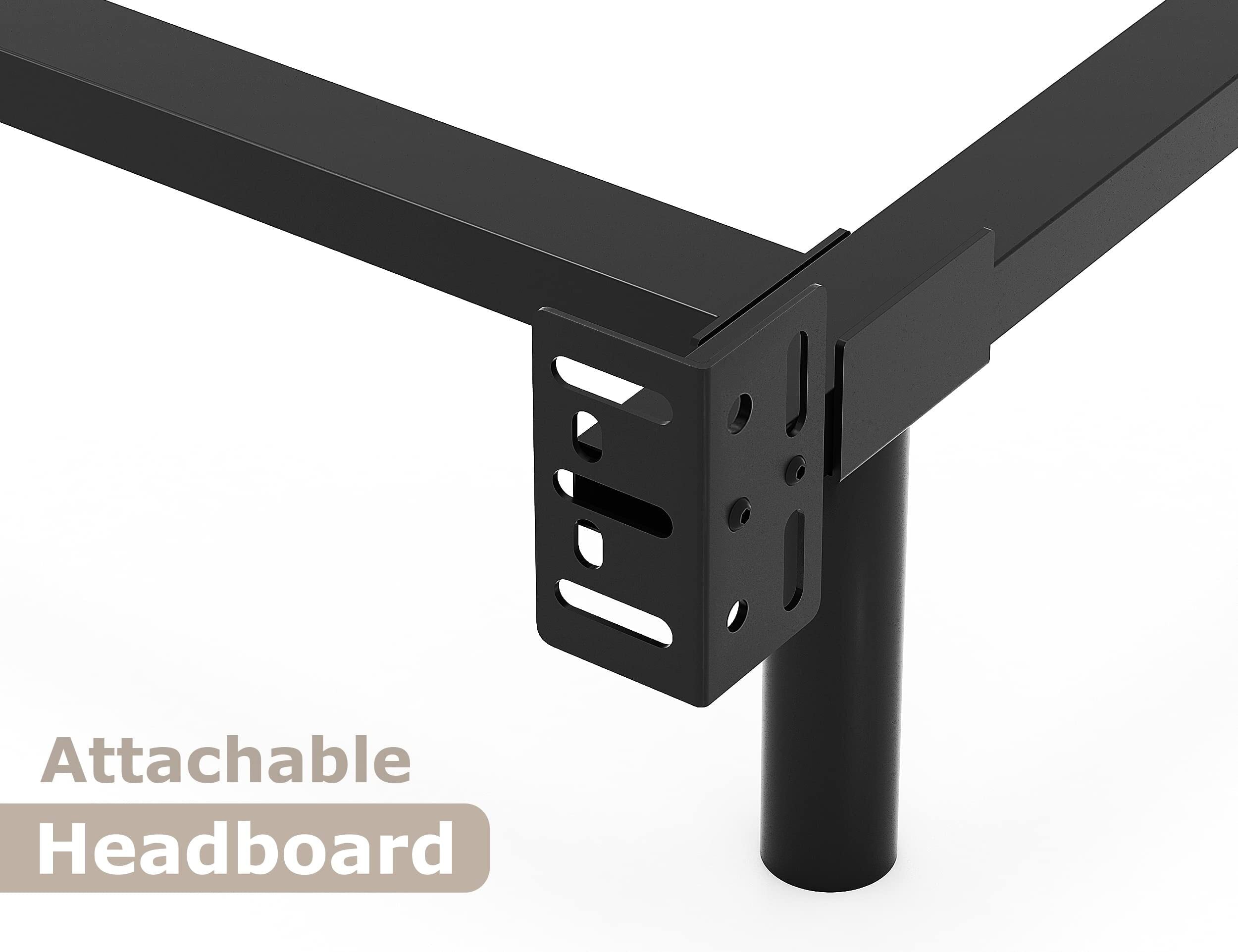 QFTIME Queen Metal Bed Frame with Recessed Legs, 7-Inch Low Profile Bed Base, Easy Assembly, Mattress Foundation, Headboard Compatible