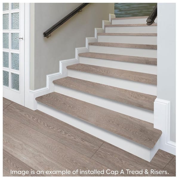 Boca De Yuma 47 in. L x 12.15 in. W x 2.28 in. T Laminate Stair Tread and Reversible Riser Kit Adhesive